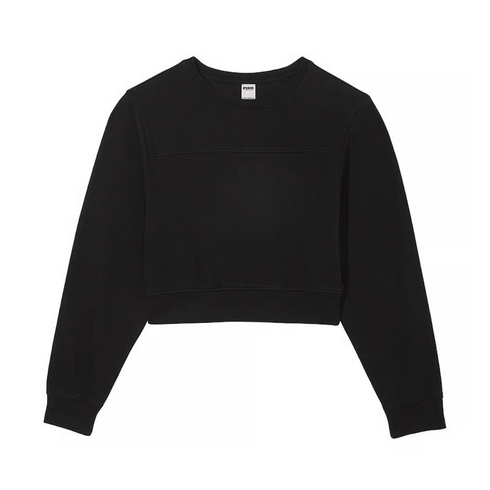 NWT PINK VS Ivy Fleece Yoke Seam Crewneck Sweatshirt - Picture 3 of 15